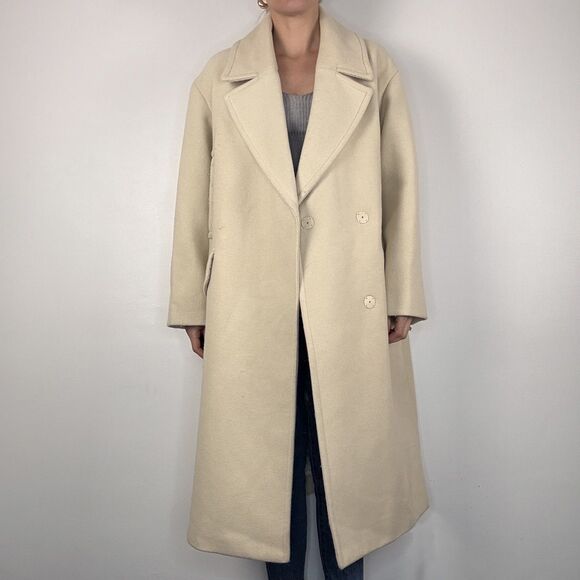 Zara Woman Vanilla Cream Long Double Breasted Overcoat - Picture 4 of 16